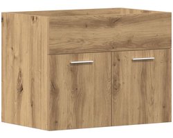 Wastafelkast | badkamerkast | Wastafelmeubel | Wastafel onderkast 60x38,5x46 cm bewerkt hout artisanaal eikenkleur