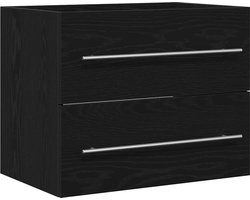 Wastafelkast | badkamerkast | Wastafelmeubel | Wastafel onderkast 60x38,5x48 cm spaanplaat zwart eikenkleurig