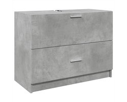 Wastafelkast | badkamerkast | Wastafelmeubel | Wastafel onderkast 78x37x59 cm bewerkt hout betongrijs