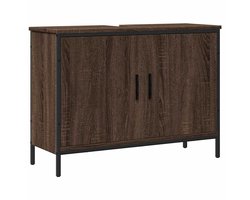 Wastafelkast | badkamerkast | Wastafelmeubel | Wastafel onderkast 80x30x60 cm bewerkt hout bruin eikenkleurig
