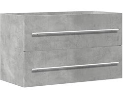 Wastafelkast | badkamerkast | Wastafelmeubel | Wastafel onderkast 80x38,5x48 cm bewerkt hout betongrijs