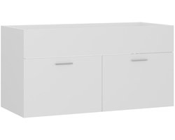 Wastafelkast | badkamerkast | Wastafelmeubel | Wastafel onderkast 90x38,5x46 cm bewerkt hout wit