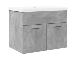 Wastafelkast | badkamerkast | Wastafelmeubel | Wastafel onderkast met ingebouwde wasbak betongrijs