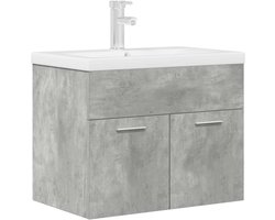 Wastafelkast | badkamerkast | Wastafelmeubel | Wastafel onderkast met ingebouwde wasbak en kraan betongrijs