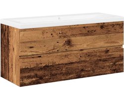 Wastafelkast | badkamerkast | Wastafelmeubel | Wastafel onderkast met ingebouwde wasbak oud houtkleurig