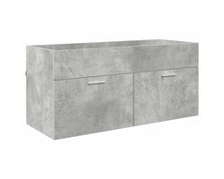 Wastafelkast | badkamerkast | Wastafelmeubel | Wastafel onderkast met opslag met de deur Beton Grijs Bewerkt hout
