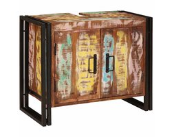 Wastafelkast | badkamerkast | Wastafelmeubel | Wastafel onderkast Multikleur 71 x 33 x 58 cm Massief Gerecycled Hout