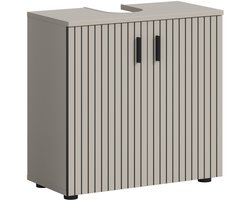 Wastafelkast in kasjmier-look - Stijlvolle badkameropbergkast met zwarte accenten - 60x59x30cm