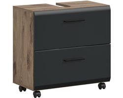 Wastafelkast op wielen - Moderne badkameroplossing met handige opbergruimte - 60x58x30cm