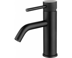 Wastafelkraan Wiesbaden Ribbd Opbouw Mengkraan Mat Zwart