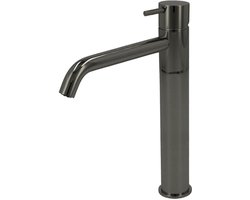 Wastafelmengkraan Hotbath Cobber 1-hendel Gebogen 28.6 cm Zwart Chroom