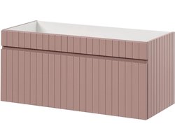Wastafelmeubel - Badkamermeubel - Badkamer Opbergen - Verticale Frezing - 80 cm - Mat Roze