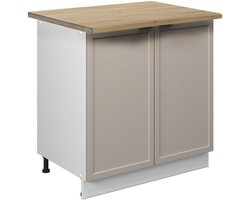 Wastafelmeubel met plank en soft-close 80 cm GrijsBeige