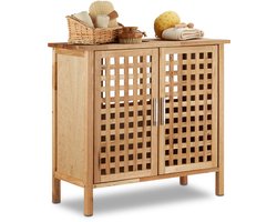 wastafelonderkast - 2 deurtjes - 61 x 66 x 29 cm - met uitsparing - op poten - walnotenhout