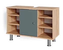 Wastafelonderkast 80 cm met Open Vakken en Flexibele Opbergruimte