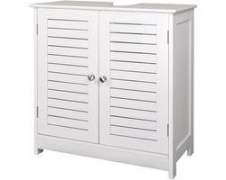 Wastafelonderkast - Badkamer - op Poten - Onderkast - Meubel - Praktische Opbergruimte - Onder de Wastafel - 60x30x60cm - Vrijstaand Toiletmeubel - Modern MDF-design - Wit