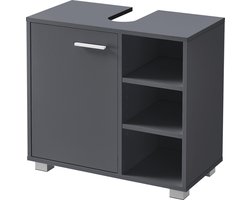 Wastafelonderkast badkamermeubel 55,6x60x31 cm donkergrijs
