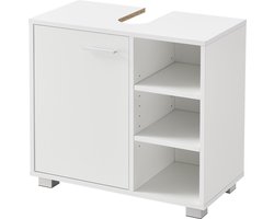 Wastafelonderkast badkamermeubel 55,6x60x31 cm wit