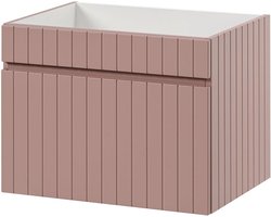 Wastafelonderkast - Badmeubel - Opbergen Badkamer - Verticale Frezingen - 60 cm - Mat Roze