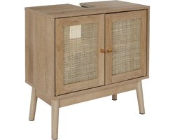 Wastafelonderkast Bali met Uitsparing - 30x60x70 cm - Wastafelmeubel Bruin