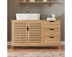 Wastafelonderkast Boksereys bamboe naturel 60x100x35 cm [en.casa]