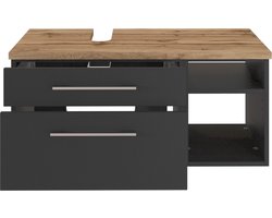Wastafelonderkast Dasa (links) 90cm met 2 lades - grafiet/mat grijs
