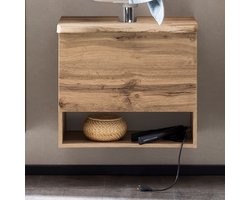 Wastafelonderkast Karan 61cm 1 lade - eik