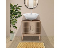 Wastafelonderkast Klaus met Uitsparing - 30x60x70 cm - Wastafelmeubel Bruin