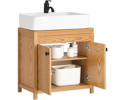 Wastafelonderkast met 2 Planken en 2 Deuren - Badkamerkast 60x35cm