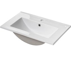 Wastafelonderkast met wastafel Newport 57x51x39 cm eikenkleurig en wit [en.casa]