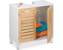 wastafelonderkast op poten - 2 deuren - 60 x 60 x 32 cm - uitsparing - badkamer
