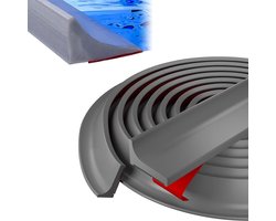Water Stopper Douche - Waterkering Douche 200cm Grijs - Douche Dorpel - Anti water strip - Waterdrempel Badkamer - Douchestrip - Zelfklevende Kitrand - Sanitaire Waterstopper - Beschermt tegen Waterlekkage - Douche - Lekkage-Opvouwbare Douchewaterdam