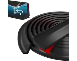 Water Stopper Douche - Waterkering Douche 200cm Zwart - Douche Dorpel - Anti water strip - Waterdrempel Badkamer - Douchestrip - Zelfklevende Kitrand - Sanitaire Waterstopper - Beschermt tegen Waterlekkage - Douche - Lekkage-Opvouwbare Douchewaterdam