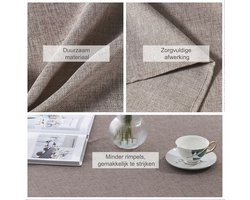 Waterafstotend Tafelkleed Linnenlook - Vlekbescherming en Wasbaar - Tafelkleed voor Buiten en Eettafel - Bruin Taupe - 140 cm Rond