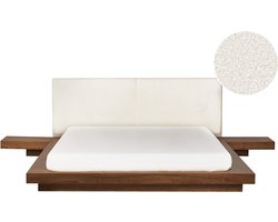 Waterbed Bouclé ZEN 160 x 200 cm Bruin essenhout