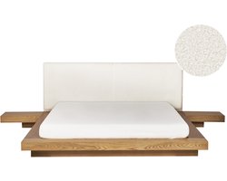 Waterbed Bouclé ZEN 160 x 200 cm Natuurlijk essenhout