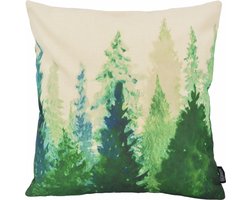 Watercolor Pines Kussenhoes | Katoen/Linnen | 45 x 45 cm