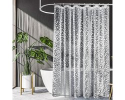 Waterdicht Badgordijn - PEVA Antischimmel Materiaal - 180x200 cm - Kiezelsteenpatroon - Snel Drogend - Met Metalen Ogen - Eenvoudig Schoon te Maken - Modern Design