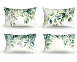 Waterdicht buitenkussen 30 x 50 cm, linnen kussensloop, set van 4, ideaal voor tuin, balkon en camping, decoratie voor terras en meubels