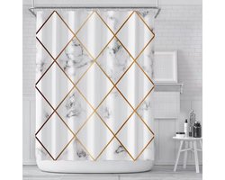 Waterdicht douchegordijn met kiezelsteenpatroon - Luxe uitstraling, Uitstekende waterbestendigheid, Eenvoudig te installeren 180*200CM-wit