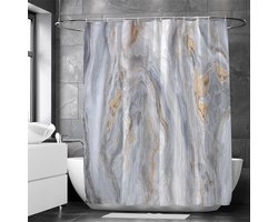 Waterdicht douchegordijn met kiezelsteenpatroon - Luxe Uitstraling, Uitstekende Waterbestendigheid - Hoogwaardig, Extra Dik, Gemakkelijk te Installeren 180*200CM-lichtgrijs