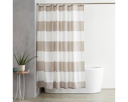 Waterdicht en schimmelwerend douchegordijn - 150 * 180 cm - met ringen en haken - machinewasbaar - eenvoudig douchegordijn - waterdicht gordijn voor hotelbadkamers - douchegordijn voor badkamerscheiding