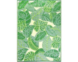 Waterdicht groen tropisch palmblad buitendeken - lichtgewicht en antislipmat met jungleblaadjespatroon - voor tuin terras badkamer - picknickmat op terrasplanken vloerkleed