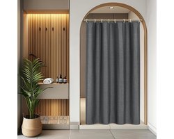 Waterdicht Linnen Look Douchegordijn 120x200 cm Donkergrijs Hotelkwaliteit