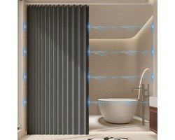 Waterdicht Vouwbaar Douchegordijn met Magneten - Dikke Stof, Geen Voering Nodig - Badkamer Gordijn Grijs 120x241 cm