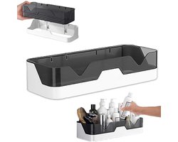 Waterdicht wandrek - badkamerplank - doucheplank - opbergrek voor keuken en badkamer - wandplank zonder boren - wastafelrek - Sterrengrijs - 29.5x11x6.5cm - perfect voor het opbergen van shampoo cosmetica en badkamerartikelen