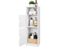 Waterdichte Badkamerkasten - Badkamer Opbergunits Met Open Opbergplank - Vrijstaande Vloerkasten - Hoekorganisatorkast Voor Slaapkamer - Keuken - Hal - Wit