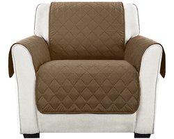 Waterdichte bankhoes met armleuningen, universeel waterdicht, antislip en vuilafstotend, verdikte bankhoes die niet gewassen hoeft te worden, geschikt voor huisdieren zoals honden en katten, één zitplaats,Bruin