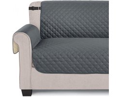 Waterdichte bankhoes met armleuningen, universeel waterdicht, antislip, vuilafstotend, verdikt, wasbaar bankhoes, geschikt voor huisdieren zoals katten en honden, tweezits,Lichtgrijs