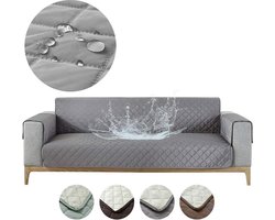 Waterdichte bankhoes - stoel loveseat meubelhoes beschermer - verstelbare elastische banden - grijs 3-zits